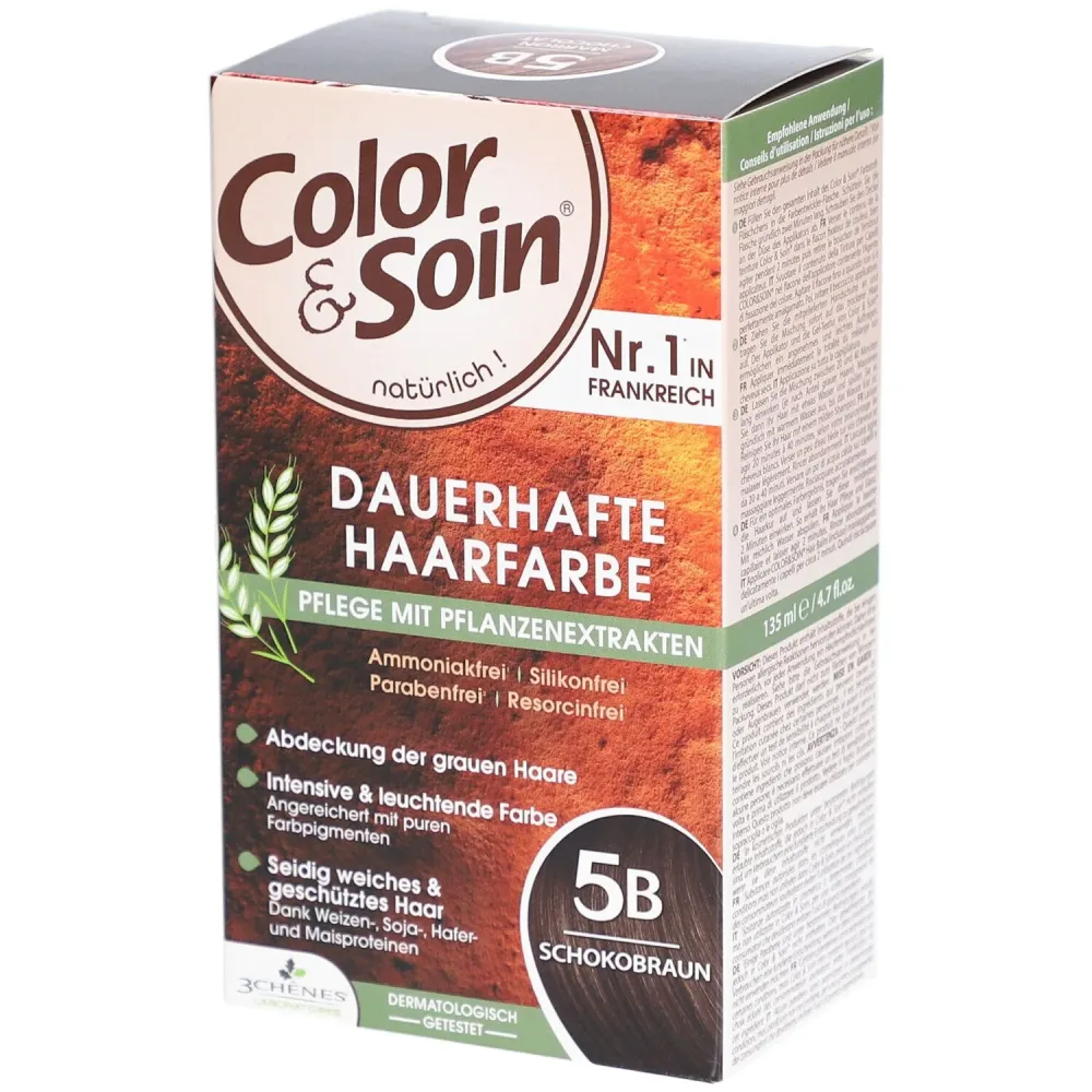 Color & Soin - Coloration permanente 5B Marron Chocolat, 135 ml