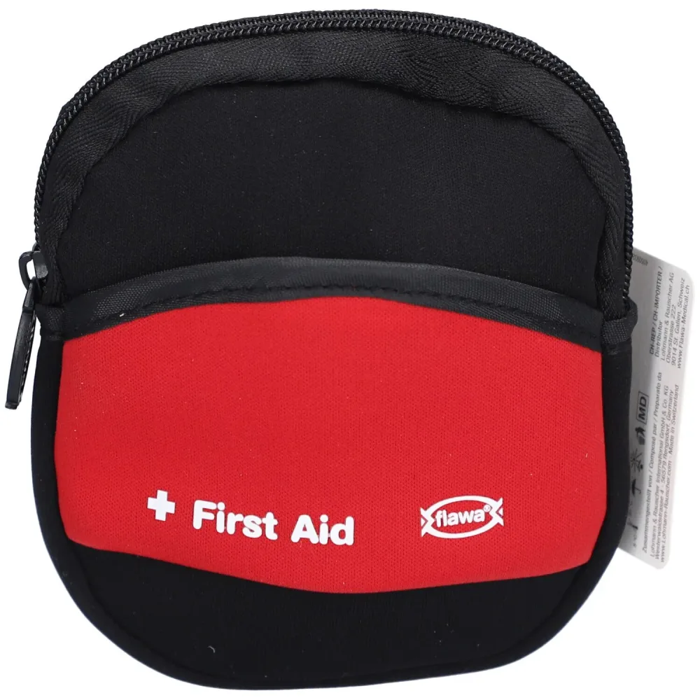 FLAWA Freizeit-Apotheke im Neopren-Etui schwarz/rot (1 Set)