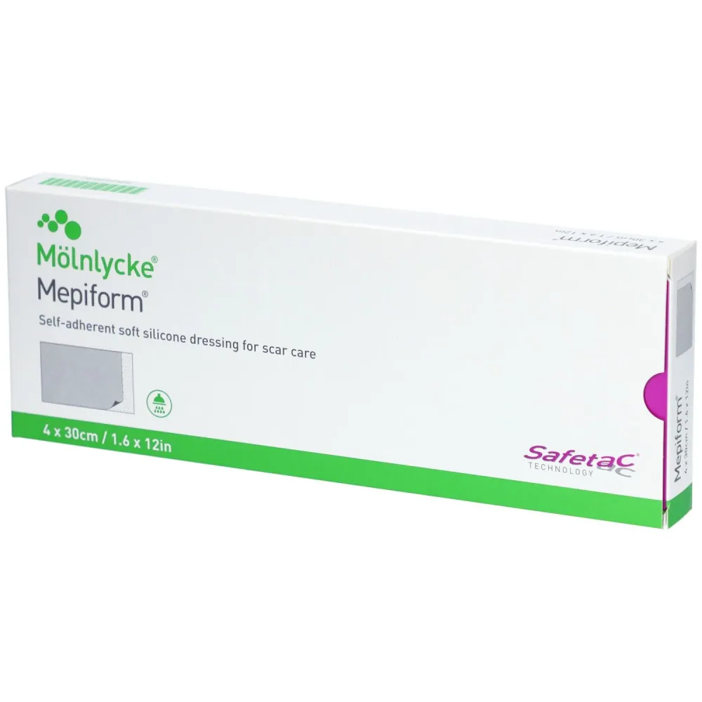 Mepiform Selbshaftend Verband zur Reduzierung von Narben, 4x30cm (5 Stk)