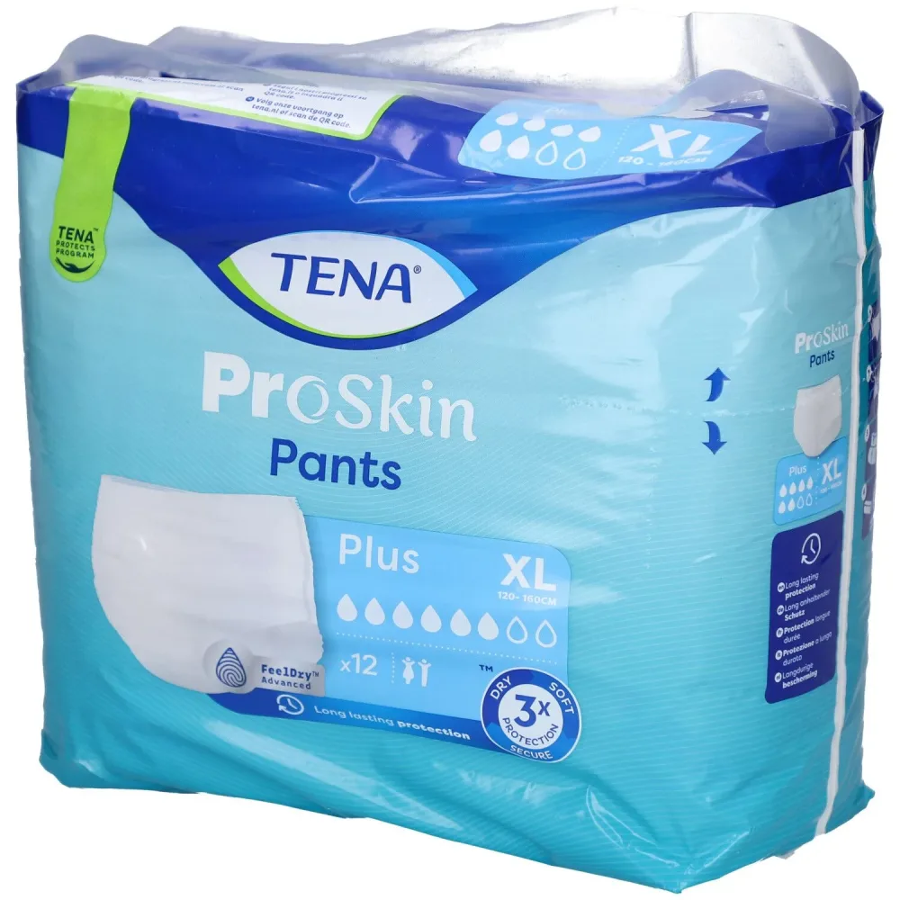 TENA ProSkin Pants Plus, Grösse XL, Hüftumfang 120-160cm (12 Stk)