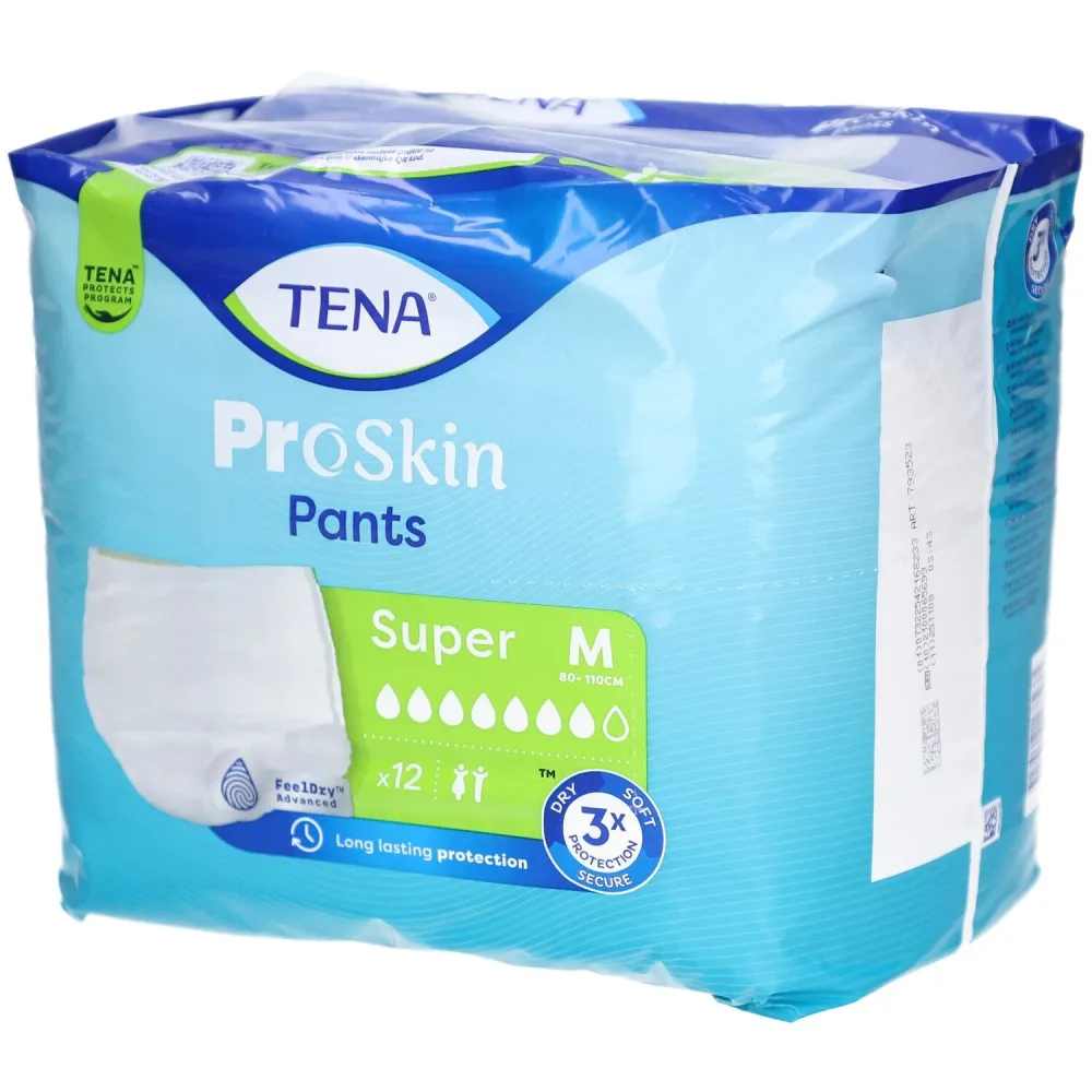 TENA ProSkin Pants Super, Grösse M, Hüftumfang 80-110cm (12 Stk)