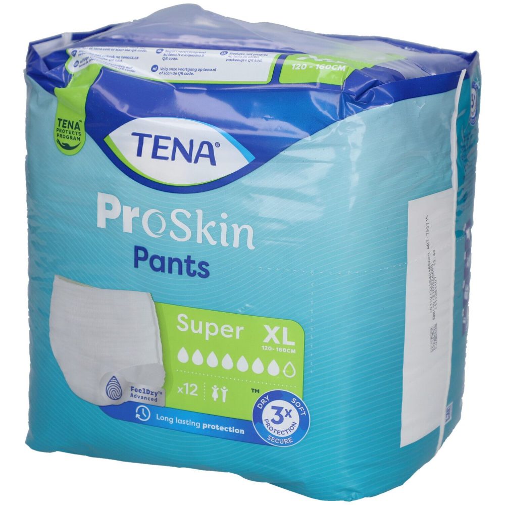TENA ProSkin Pants Super, Grösse XL, Hüftumfang 120-160cm (12 Stk)