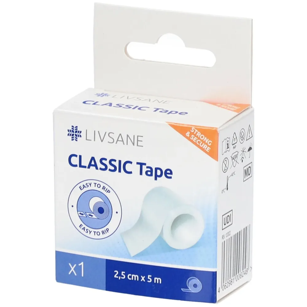 Livsane Classic Tape: Medizinisches Klebeband 2,5 cm x 5 m
