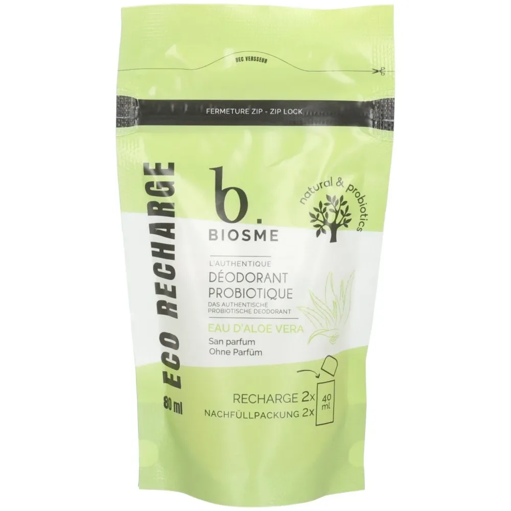 Biosme Deodorant probiotisch Aloe Vera Nachfüllpackung Btl 80 ml
