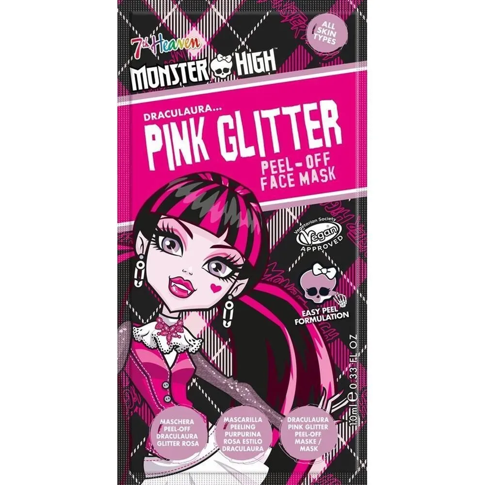 7th Heaven Peel-Off Mask Monster High Draculaura Glitter Pink 10 ml