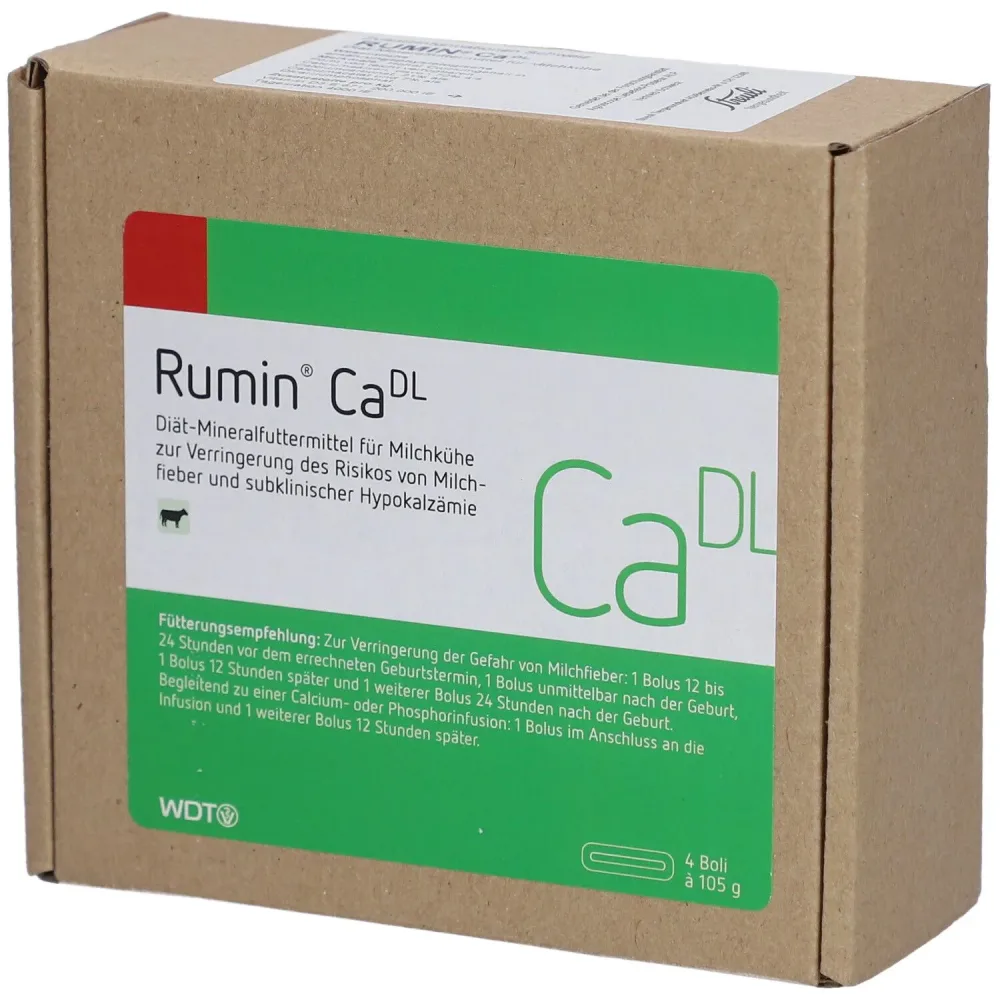 Rumin Ca DL, Diät-Ergänzungsfuttermittel für Milchkühe (4x105g)