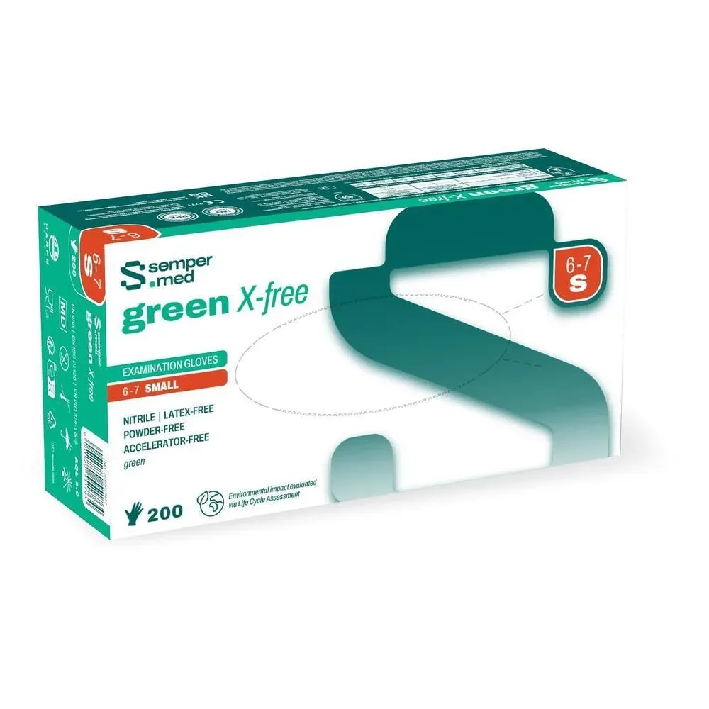 sempermed green X-free Nitril-Untersuchungshandschuh S, Handumfang 15-18cm (200 Stk) kaufen