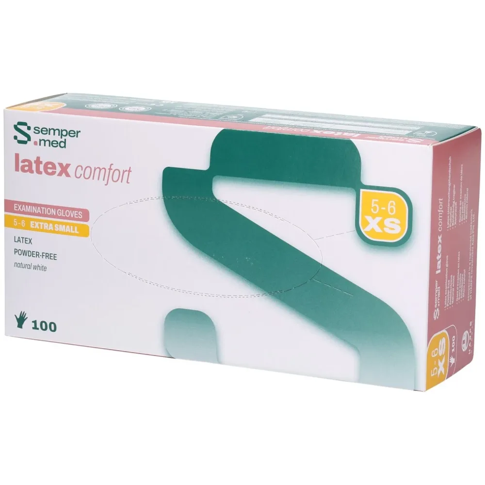 sempermed Latex Comfort Untersuchungshandschuhe, Grösse XS, steril, Handumfang 13-15cm (100 Stk)
