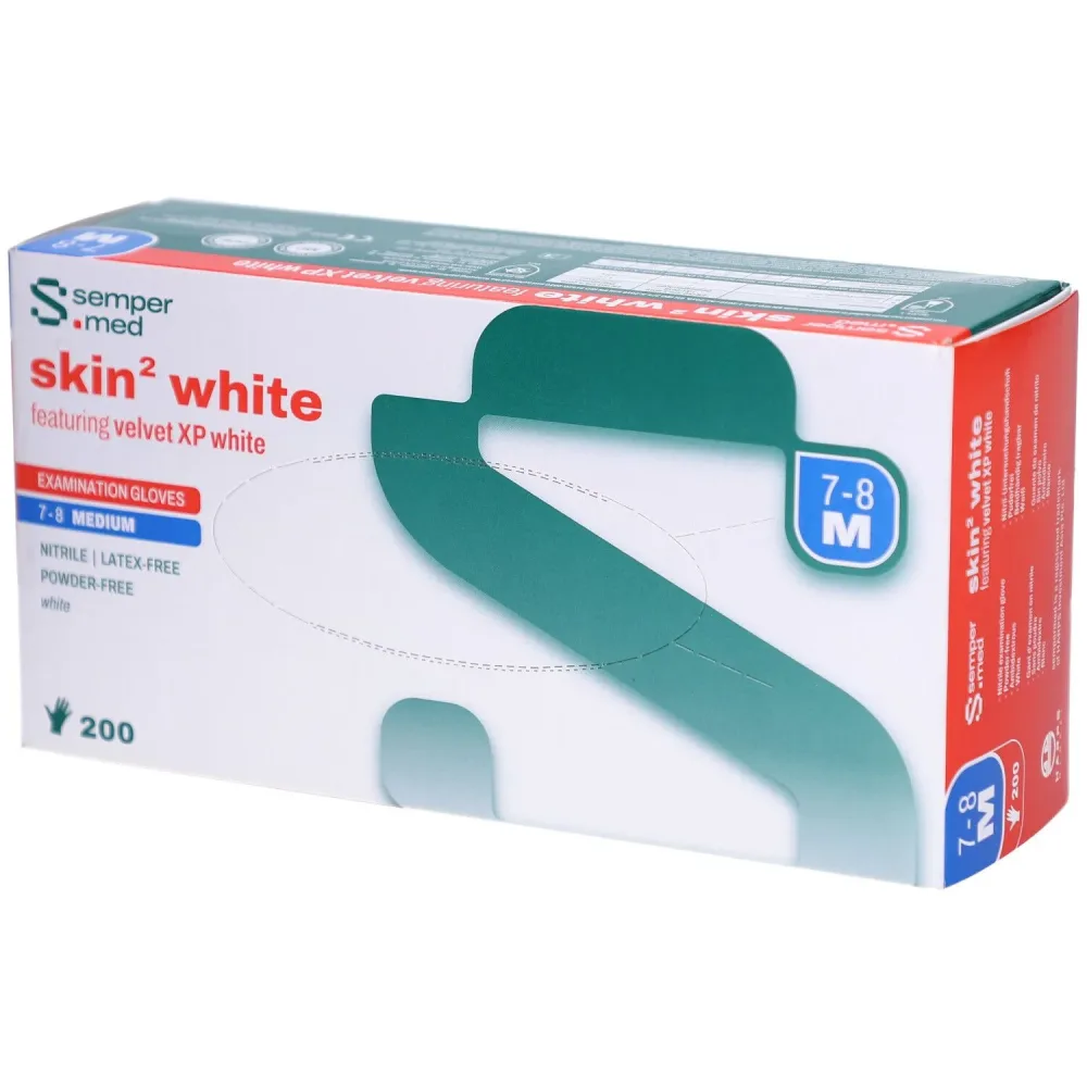 sempermed skin² white Nitril-Untersuchungshandschuh, Grösse M, Breite 95mm (200 Stk)