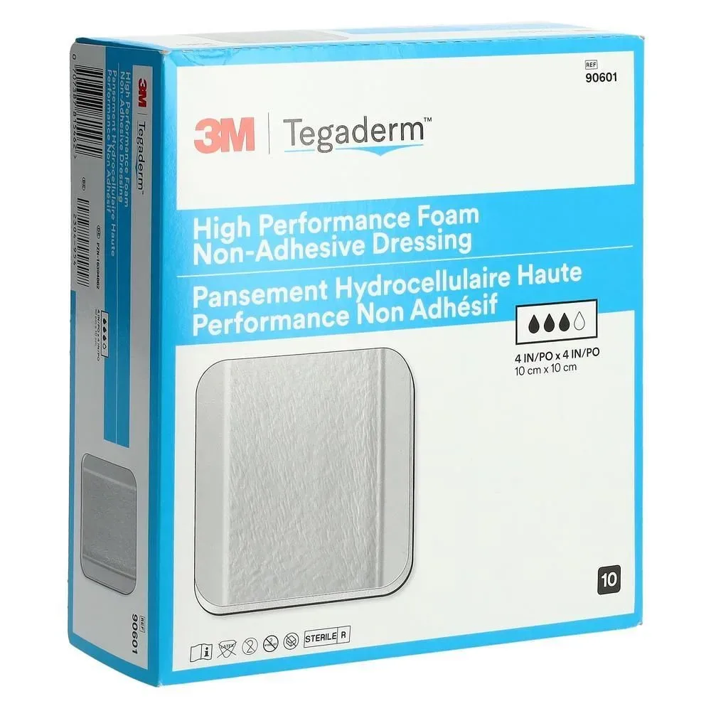 3M Tegaderm non-adhäsive High Performance Schaumkompresse, 10x10cm (10 Stk)