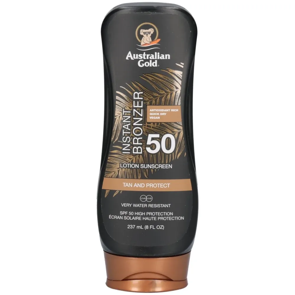 Australian Gold - SPF 50 Lotion with Bronzer, Lotion + Bronzer LSF 50, 237 ml