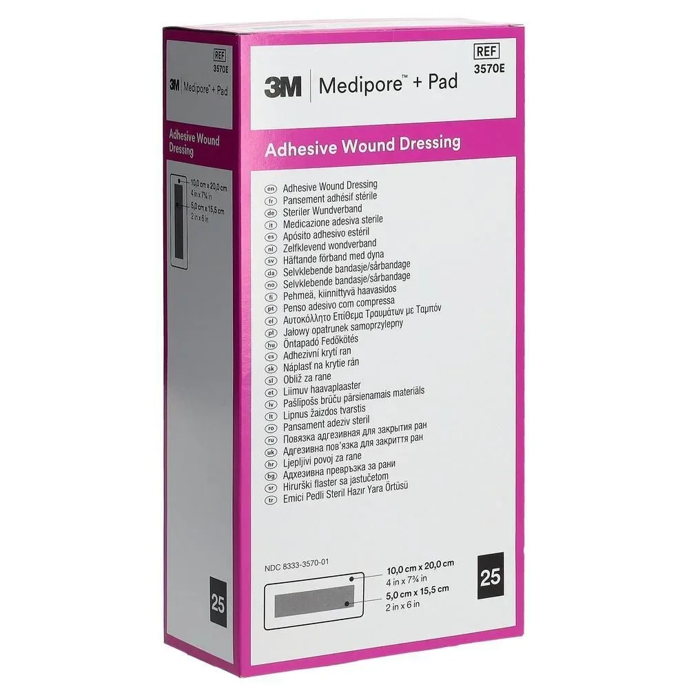 3M Medipore + Pad 10x20cm, Wundkissen 5x15cm (25 Stk)
