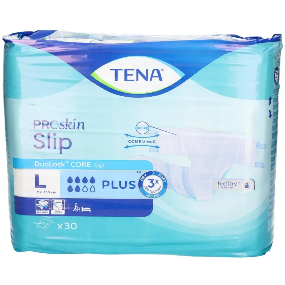 TENA Slip Plus, Grösse L, 6 Tropfen, Taille 92-150cm (24 Stk)