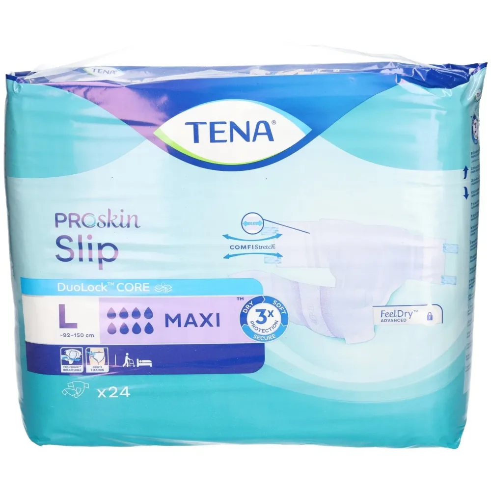 TENA Slip Maxi, Grösse L, 8 Tropfen, Taille 92-150cm (24 Stk)