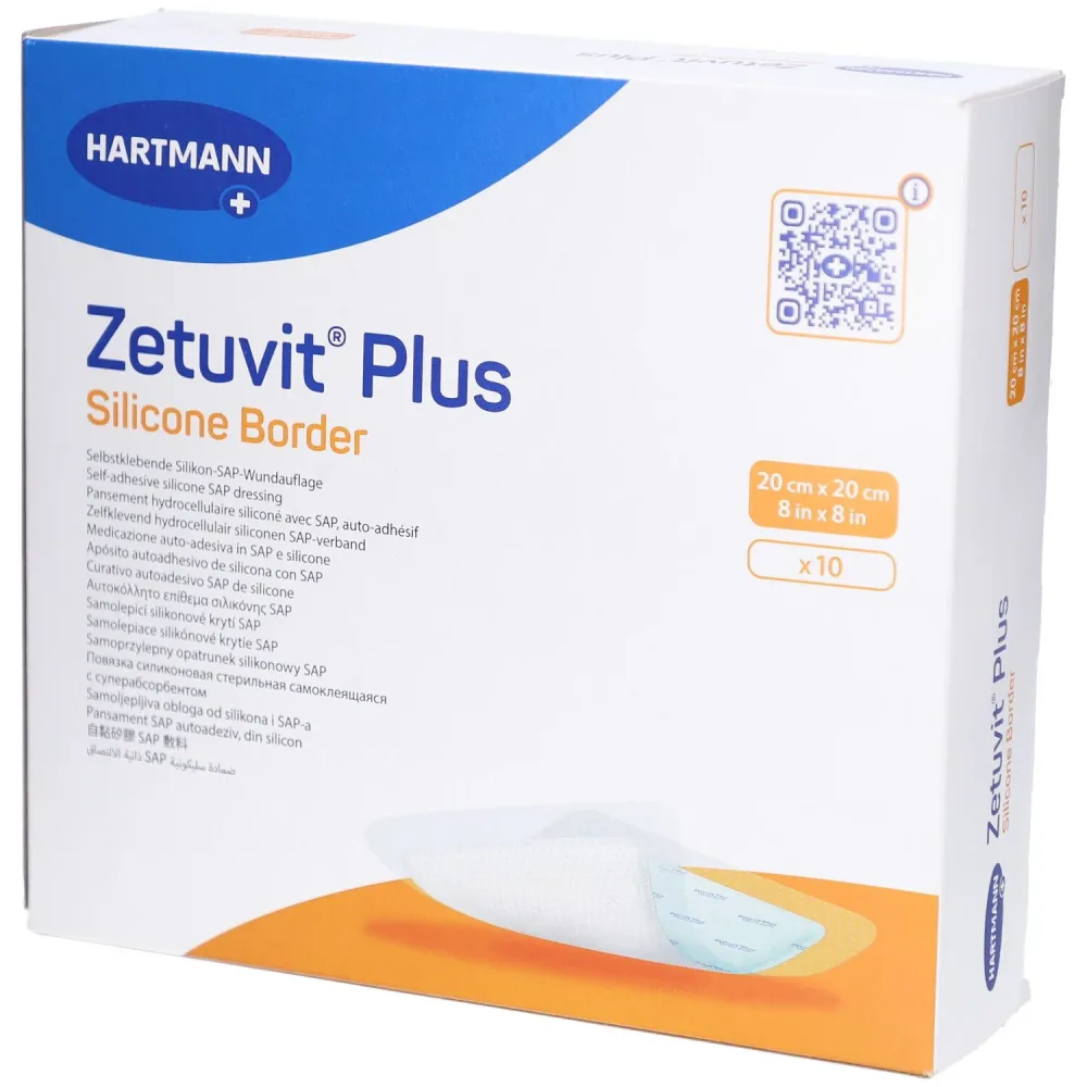 Hartmann Zetuvit® Plus Silicone Border ? Hydrokolloid-Wundauflagen 20 x 20 cm