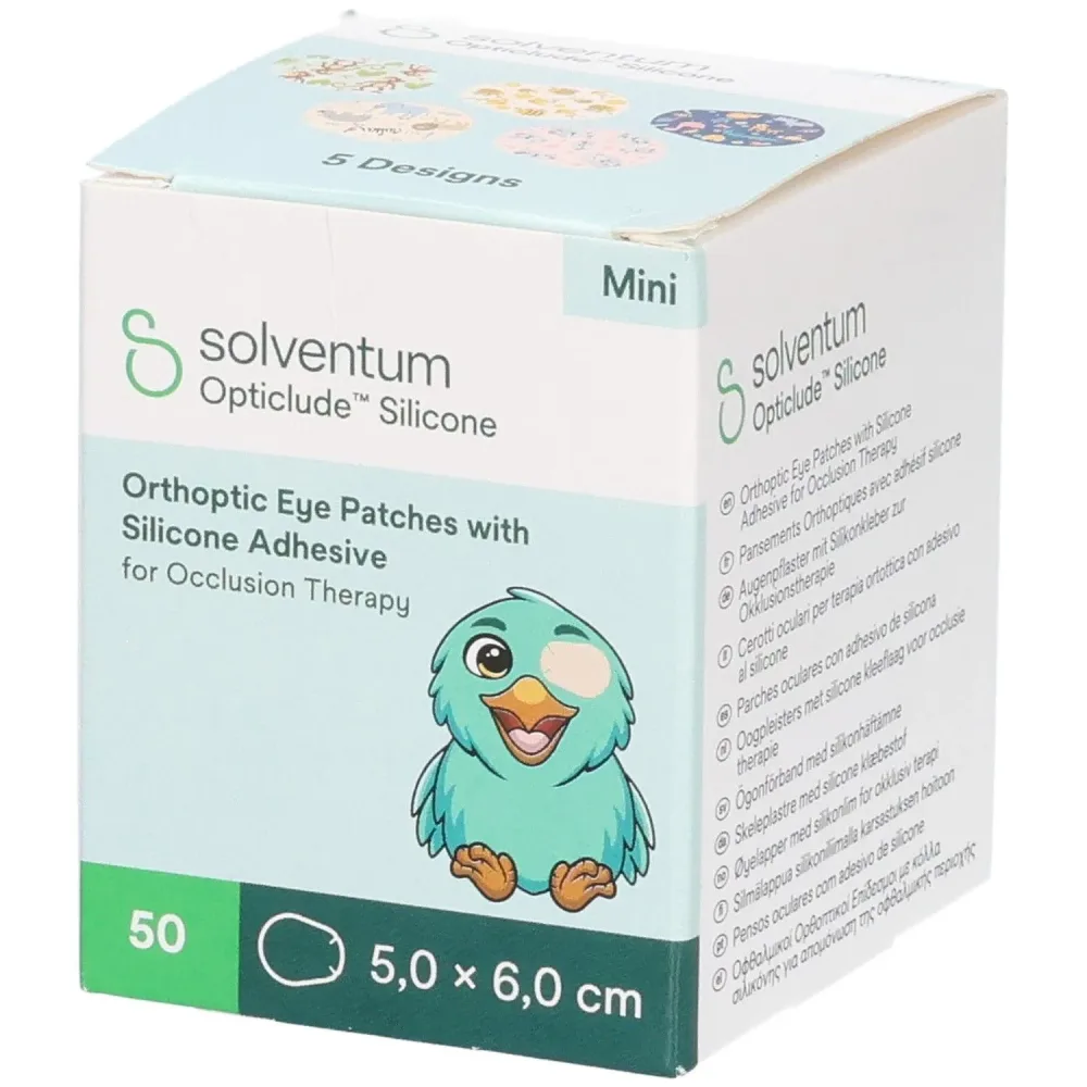 Solventum Opticlude Mini 5x6 cm Silicon Augenpflaster Girls 50 Stück