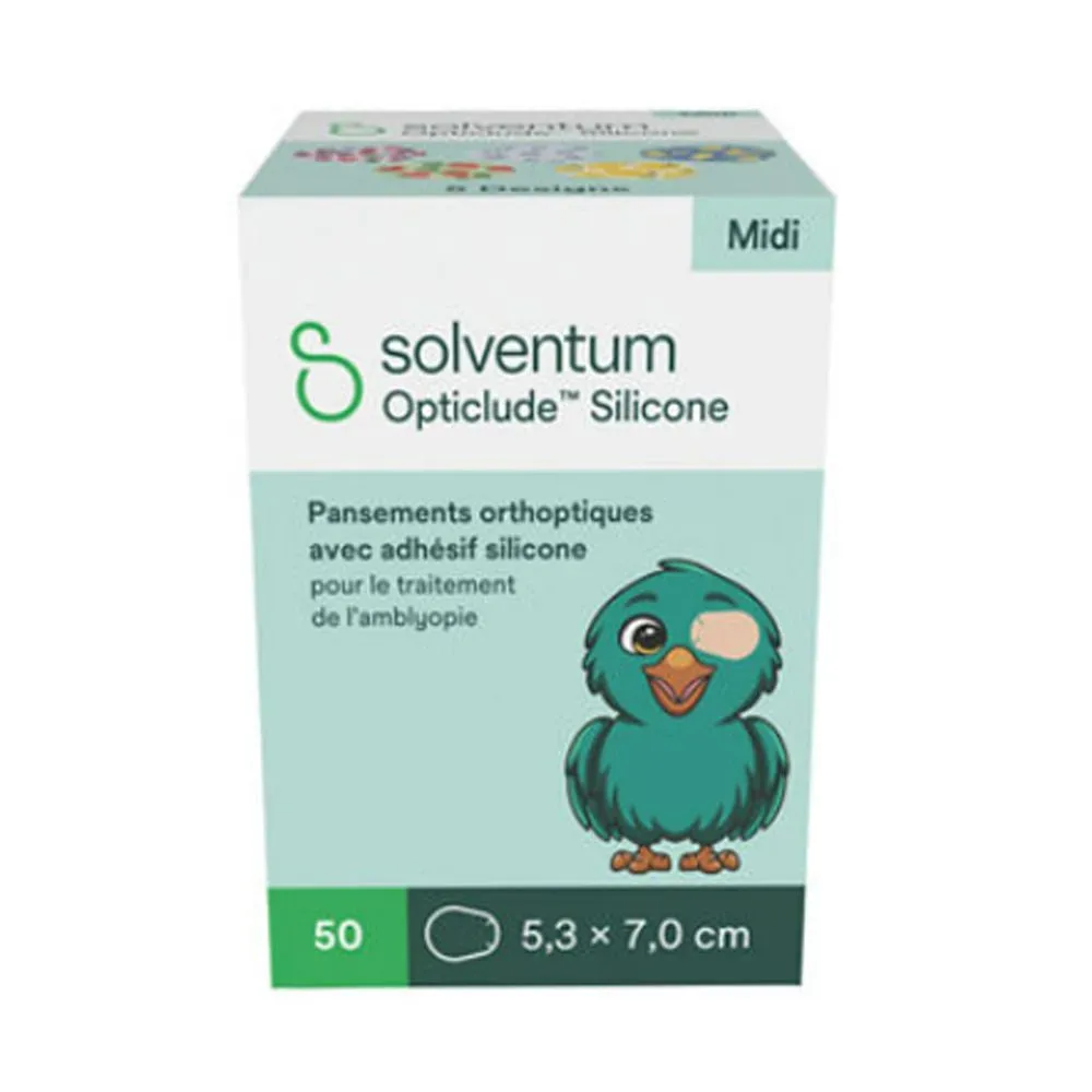 Solventum Opticlude Midi 5.3x7 cm Silicon Augenpflaster Girls 50 Stück