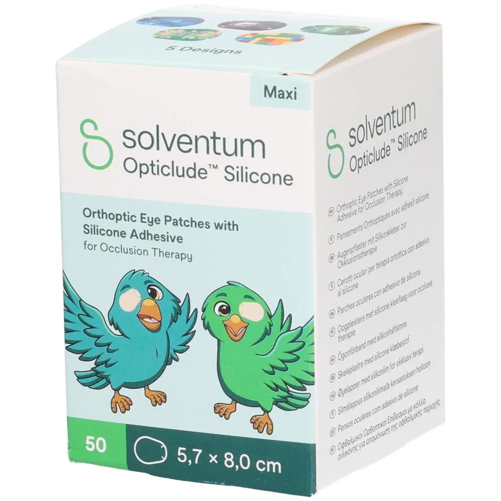 Solventum Opticlude Maxi 5.7x8 cm Silicon Augenpflaster Boys 50 Stück