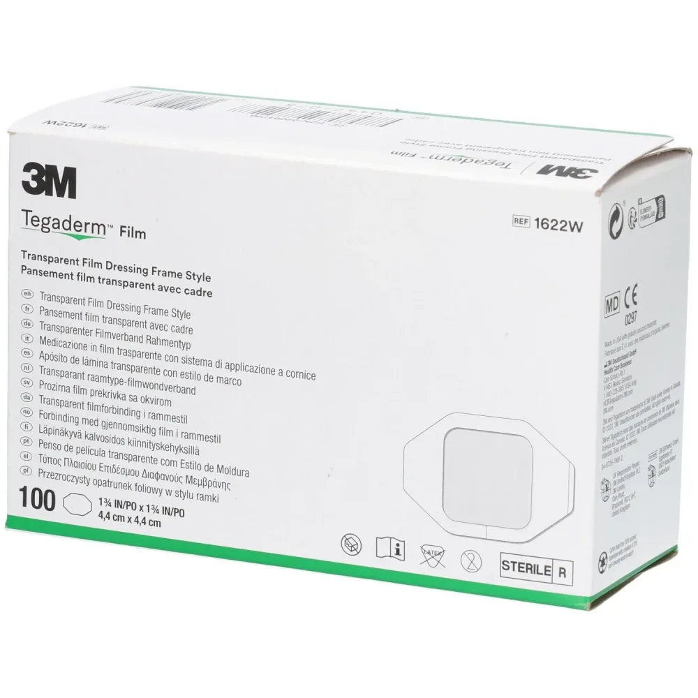 3M Tegaderm transparente Folie mit Rahmen, 4,4 x 4,4 cm