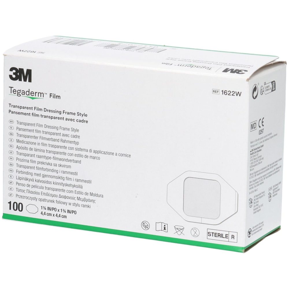 3M Tegaderm transparente Folie mit Rahmen, 4,4 x 4,4 cm