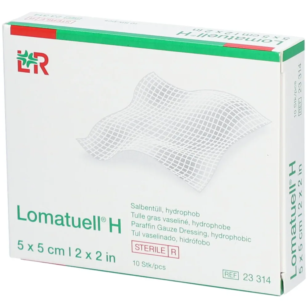 Lomatuell H Salbentüll, 5x5cm, steril (10 Stk)