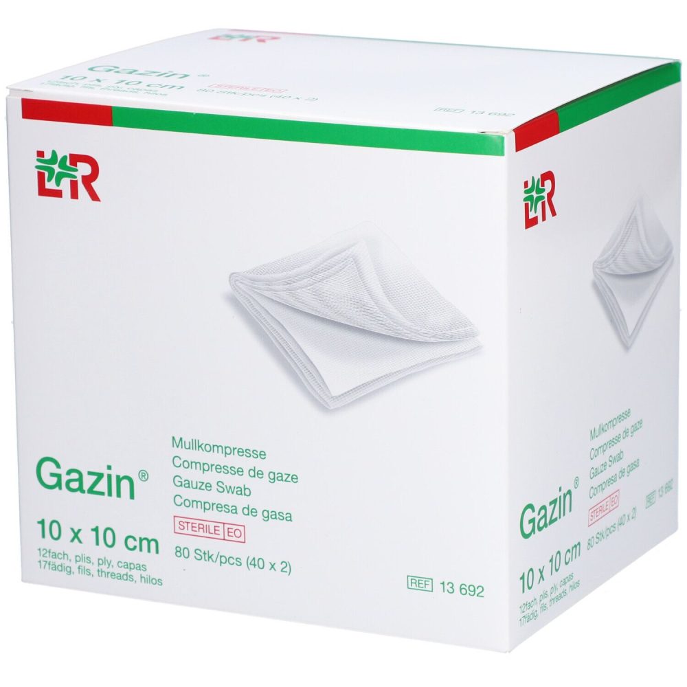 Gazin Mullkompressen 10x10cm, 12-fach, steril (80 Stk)
