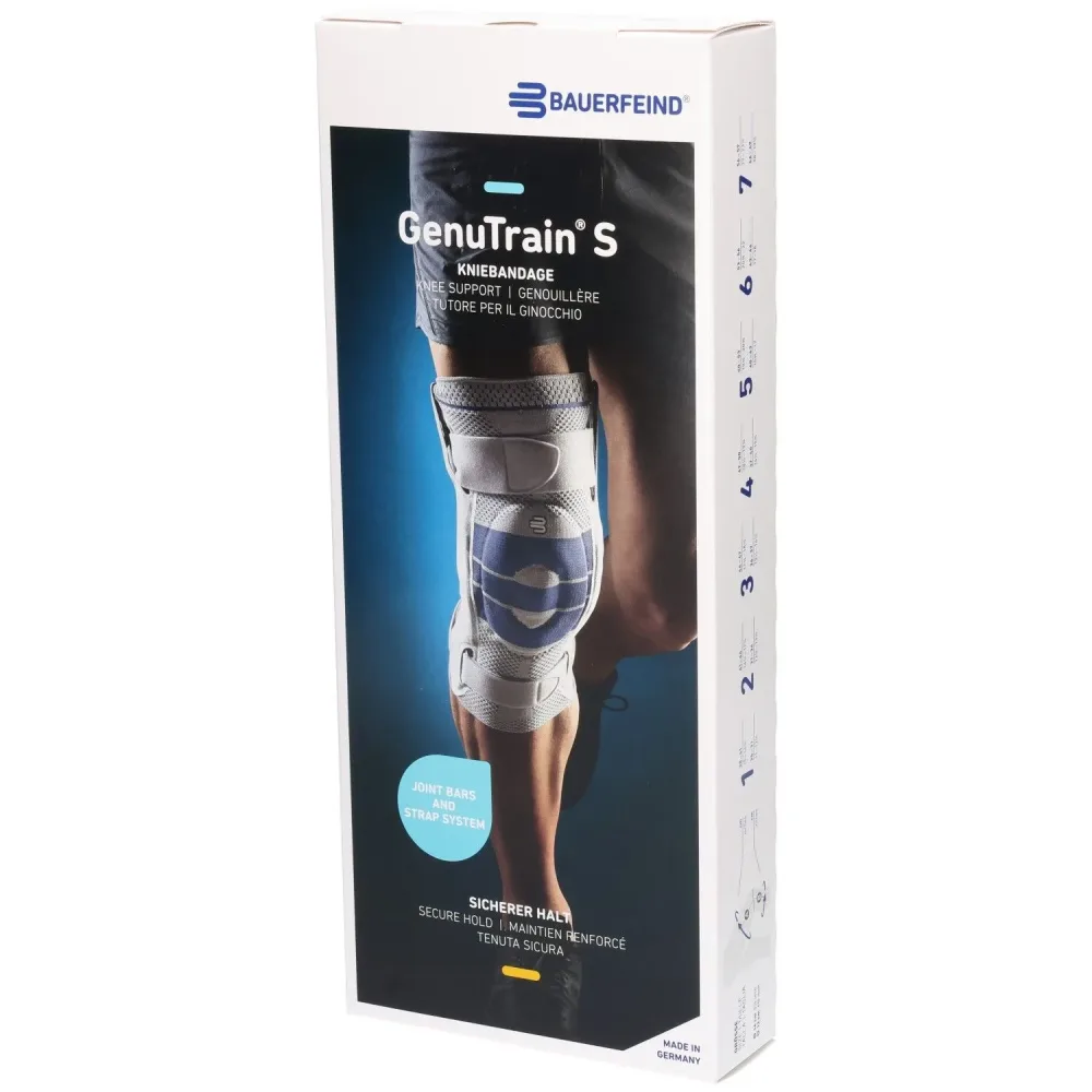 Bauerfeind GenuTrain S Aktivbandage Gr6 links titan
