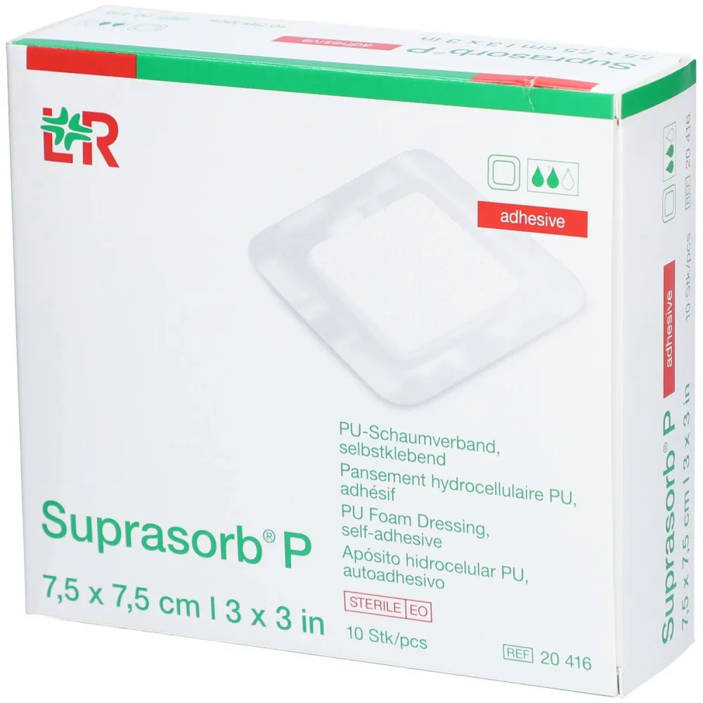 Suprasorb P Schaumverband 7.5x7.5cm selbstklebend (10 Stk)