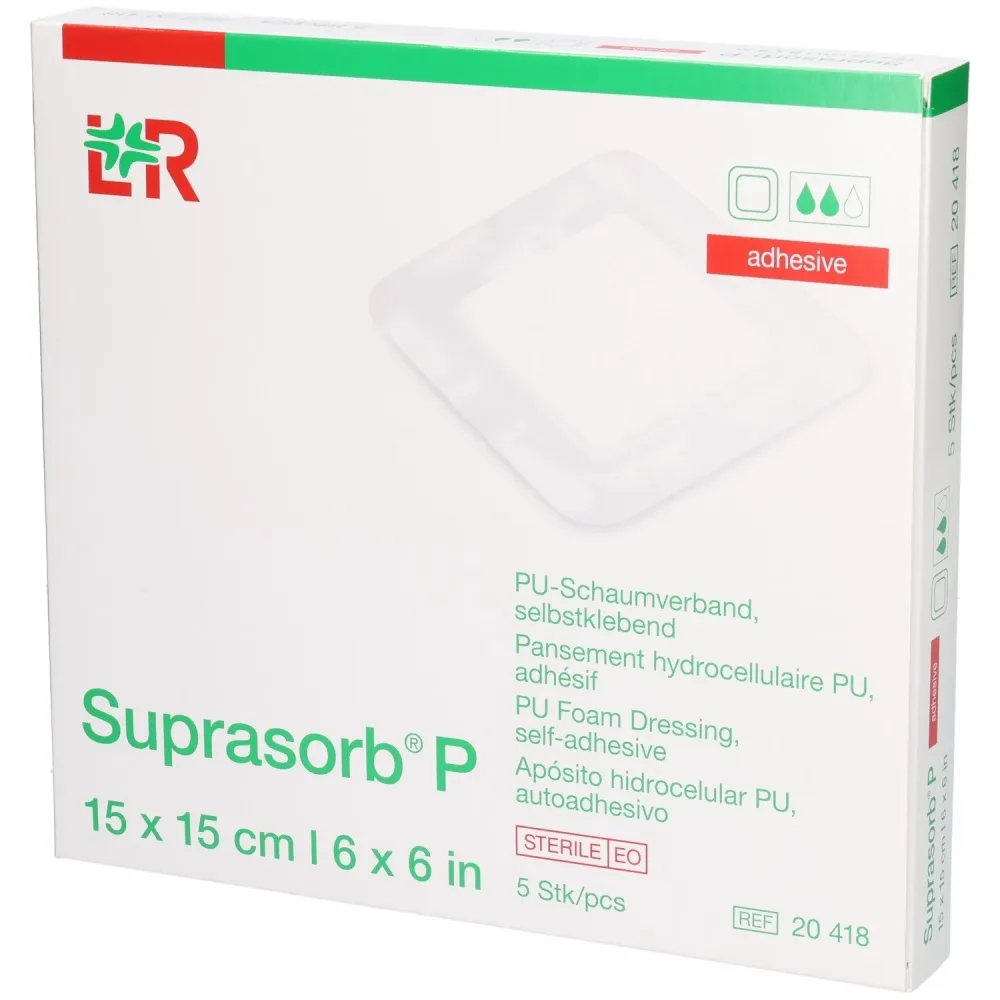 Suprasorb P Schaumverband 15x15cm selbstklebend 5 Stk