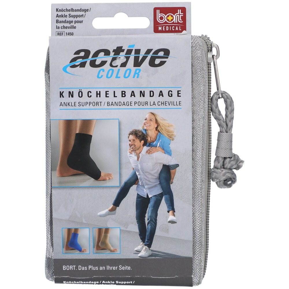 bort ActiveColor Knöchelbandage M -23cm schwarz (1 Stück)