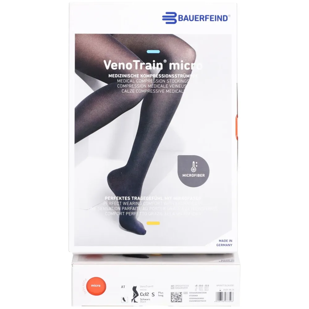 VenoTrain micro medizinische Kompressionsstrümpfe, Grösse S, schwarz (1 Paar)