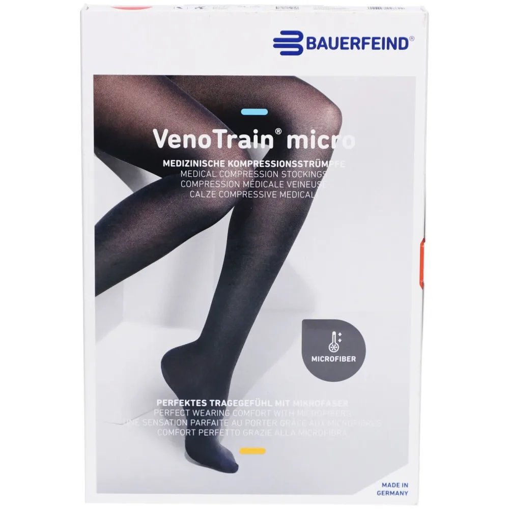 VenoTrain micro Kompressionsstrümpfe cremefarben normal/lang geschlossen, KKL 2, knielang, Umfang Wade 40-48cm (1 Paar)