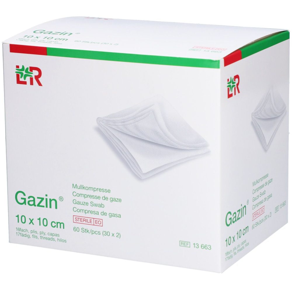 Gazin Mullkompressen, 10x10cm, 16-fach, steril (60 Stk)