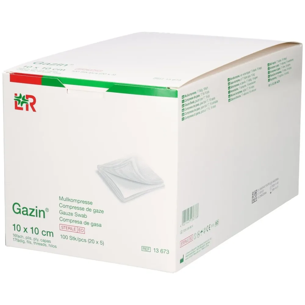 Gazin Mullkompressen 10x10cm 16-fach steril 20 x 5 Stk