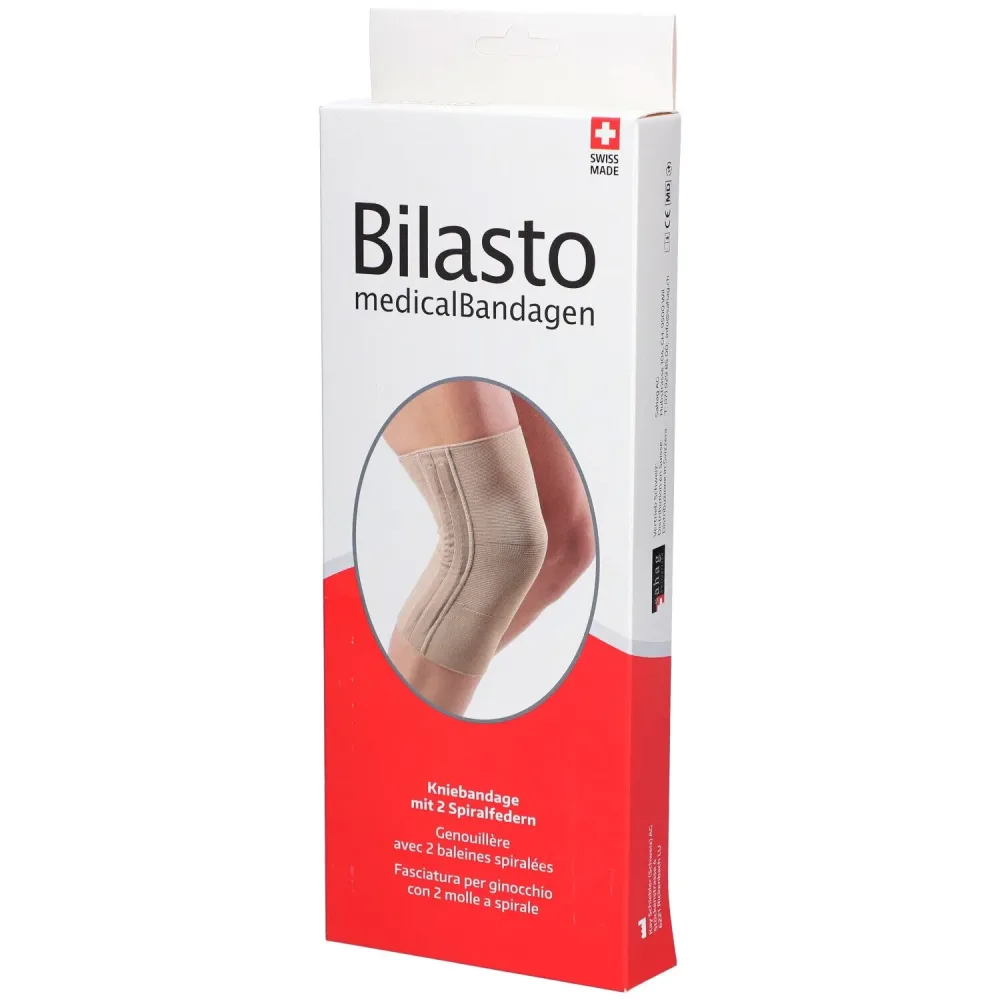 Bilasto Kniebandage je 2 Spiralfedern beige L (1 Stk)