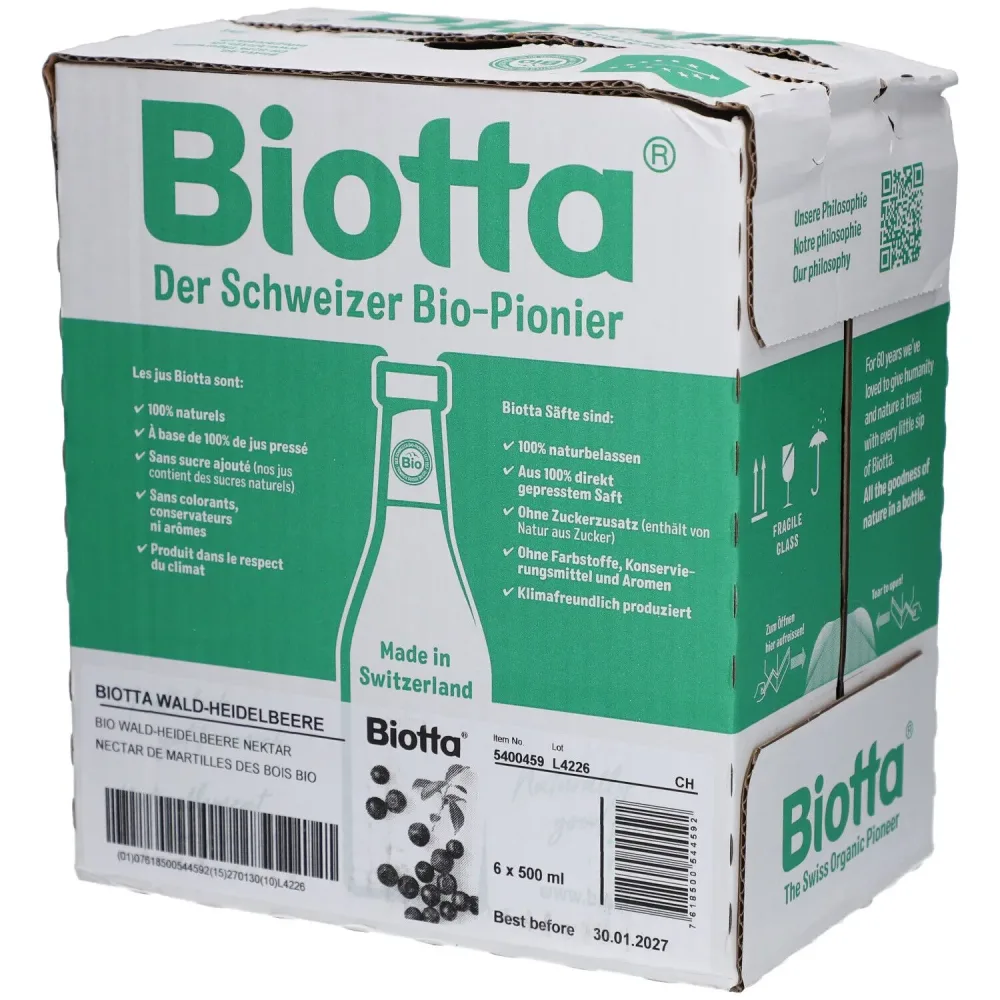 Biotta Bio Waldheidelbeere (6x5dl)
