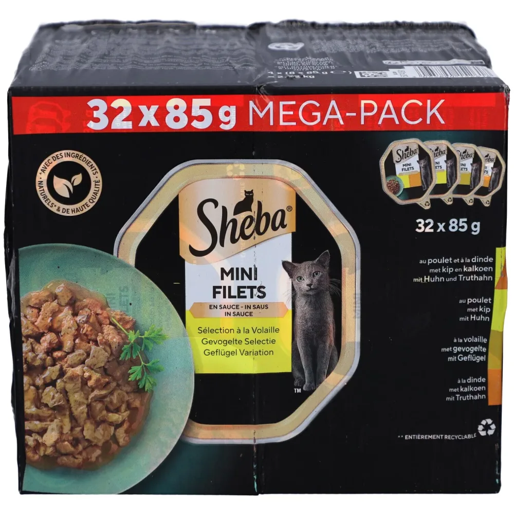 Sheba Mini Filets in Sauce - Geflügel-Set für ausgewachsene Katzen
