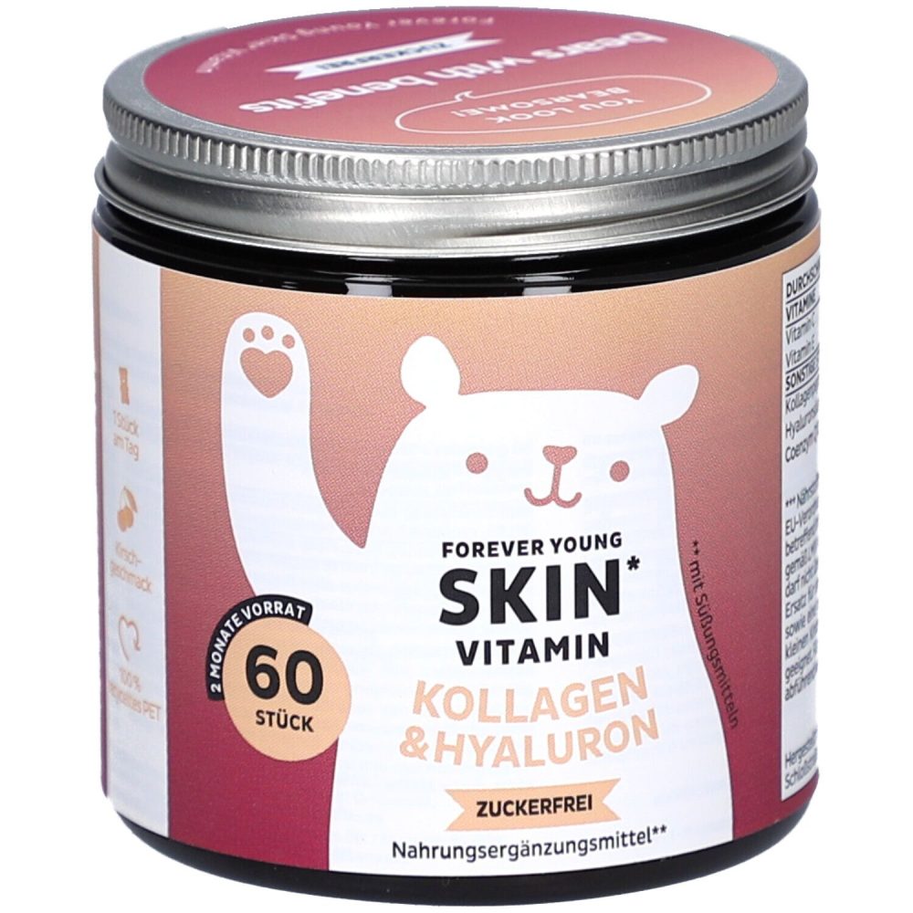 Bears With Benefits Forever Young Skin ? Kollagen & Hyaluron Gummibärchen 60 Stück