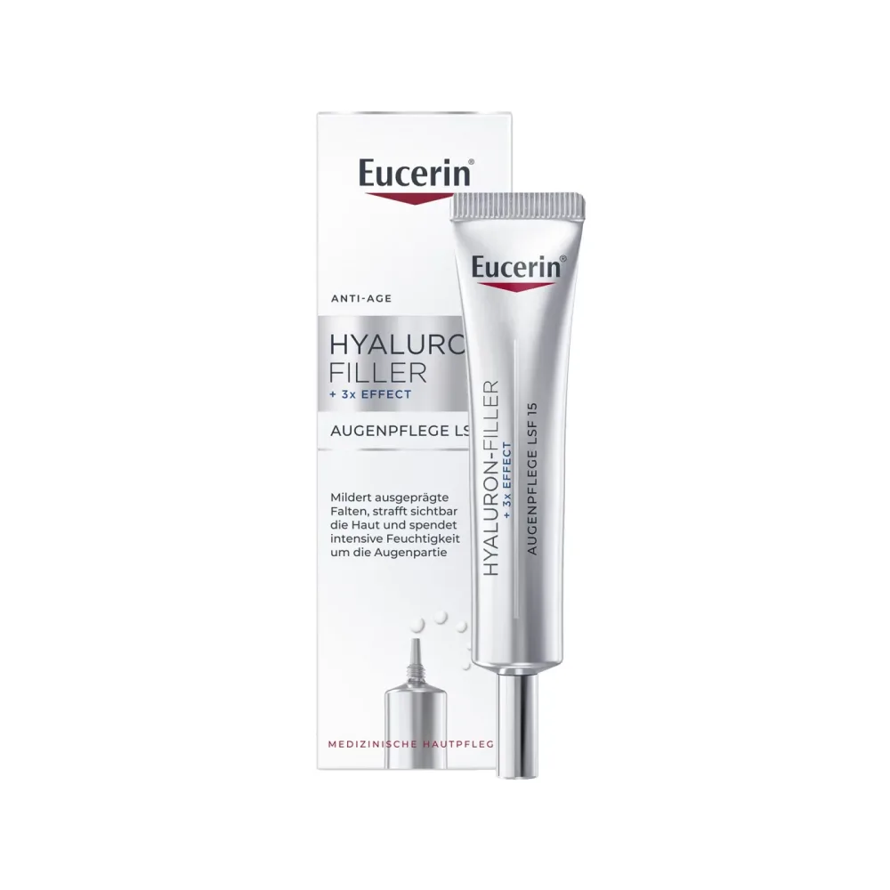 Eucerin® Hyaluron-Filler + 3x Effect Augenpflege LSF 15 ? Anti-Aging Augencreme mit Hyaluronsäure, mildert Krähenfüße und schützt mit UVA-Schutz