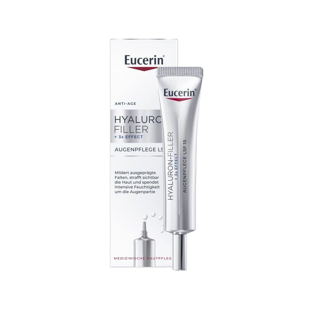 Eucerin® Hyaluron-Filler + 3x Effect Augenpflege LSF 15 ? Anti-Aging Augencreme mit Hyaluronsäure, mildert Krähenfüße und schützt mit UVA-Schutz