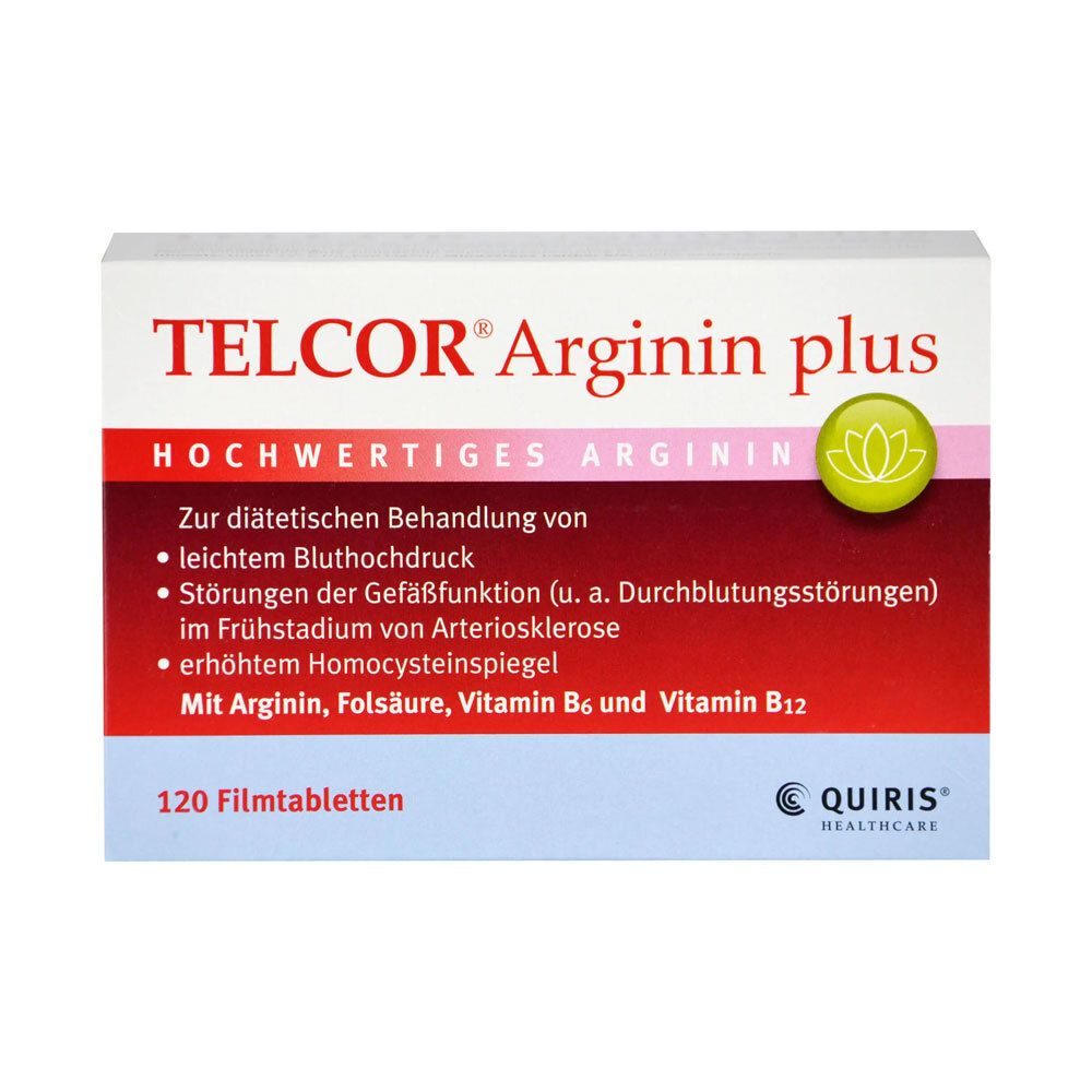 Telcor Arginin plus B-Vitamine zur Unterstützung bei leichtem Bluthochdruck + Durchblutungsstörungen