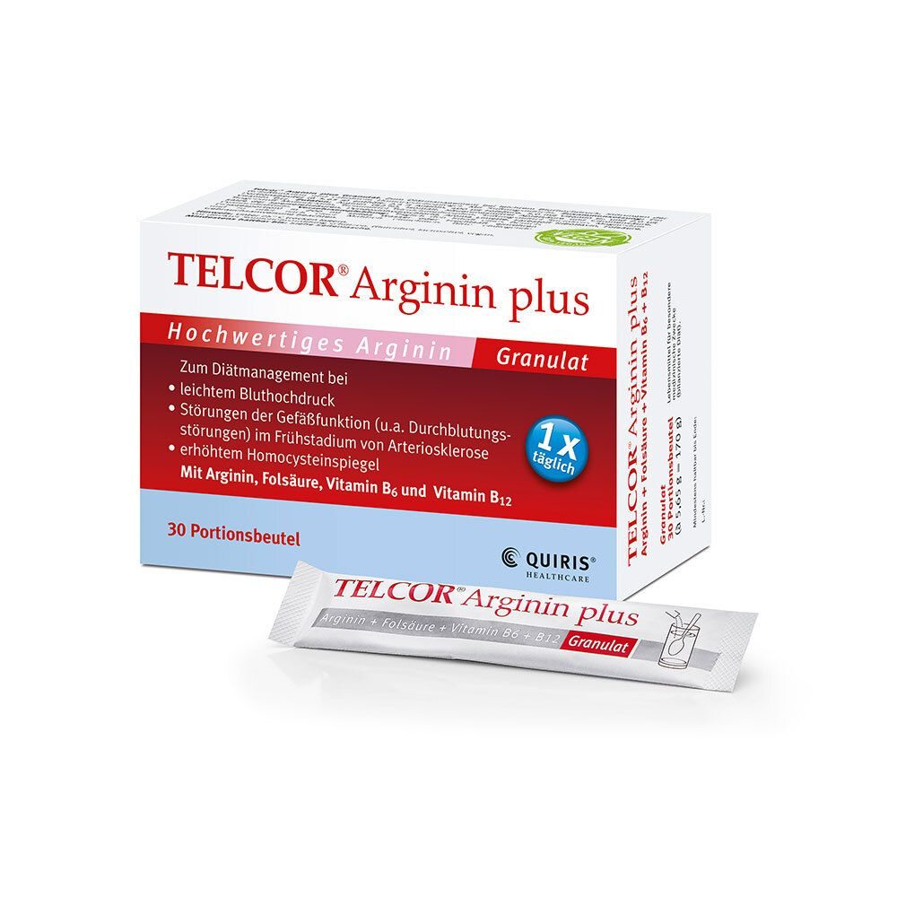 Telcor Arginin plus B-Vitamine zur Unterstützung bei leichtem Bluthochdruck und Durchblutungsstörungen