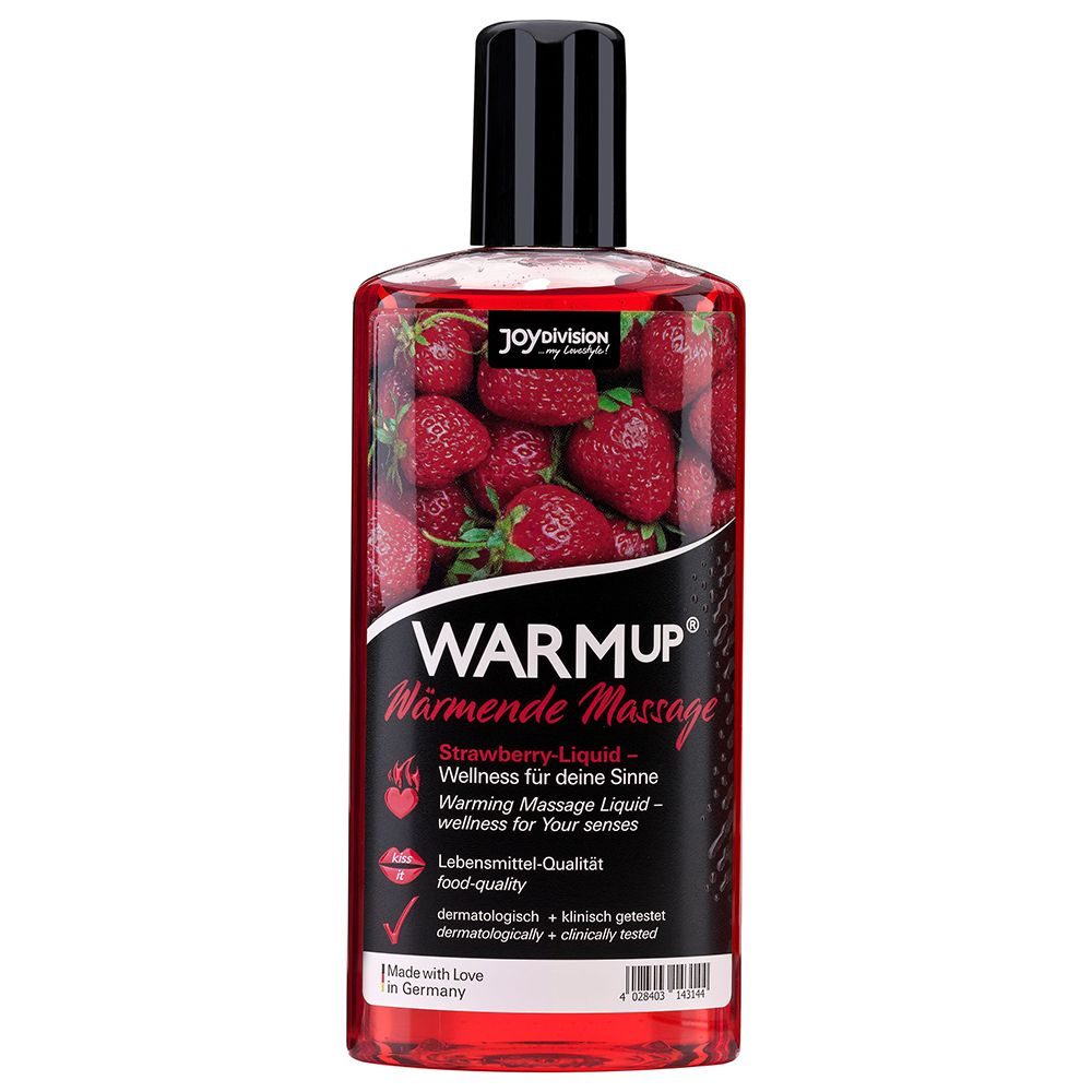 Warming Strawberry Flavoured Massage Lubricant 150ml, Erdbeere - Amorana