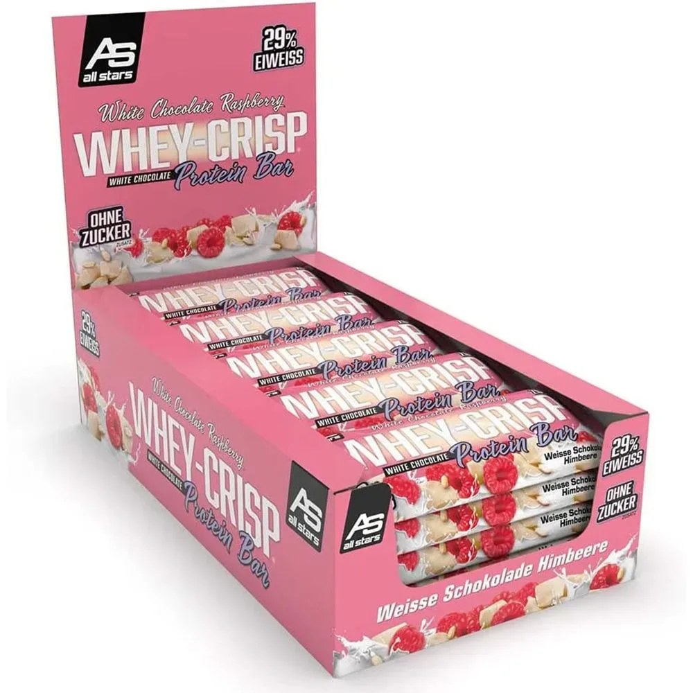 All Stars Whey-Crisp Protein Bar White Chocolate Raspberry Crunch (25x50g)