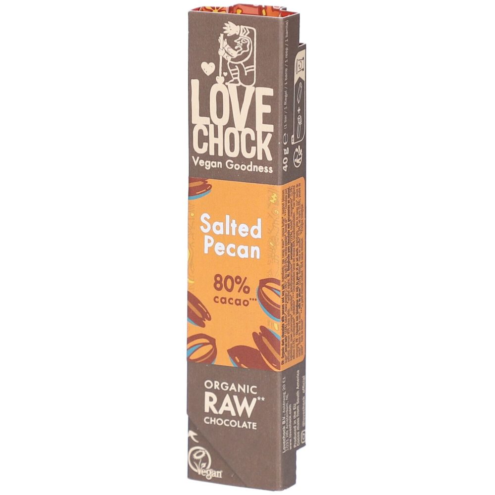 Lovechock Pecan Meersalz Rohschokolade 80% Kakao Bio Vegan