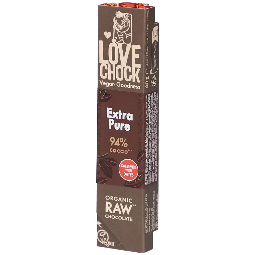 Lovechock Schoko Riegel Extra Pur 94% Kakao 40 g