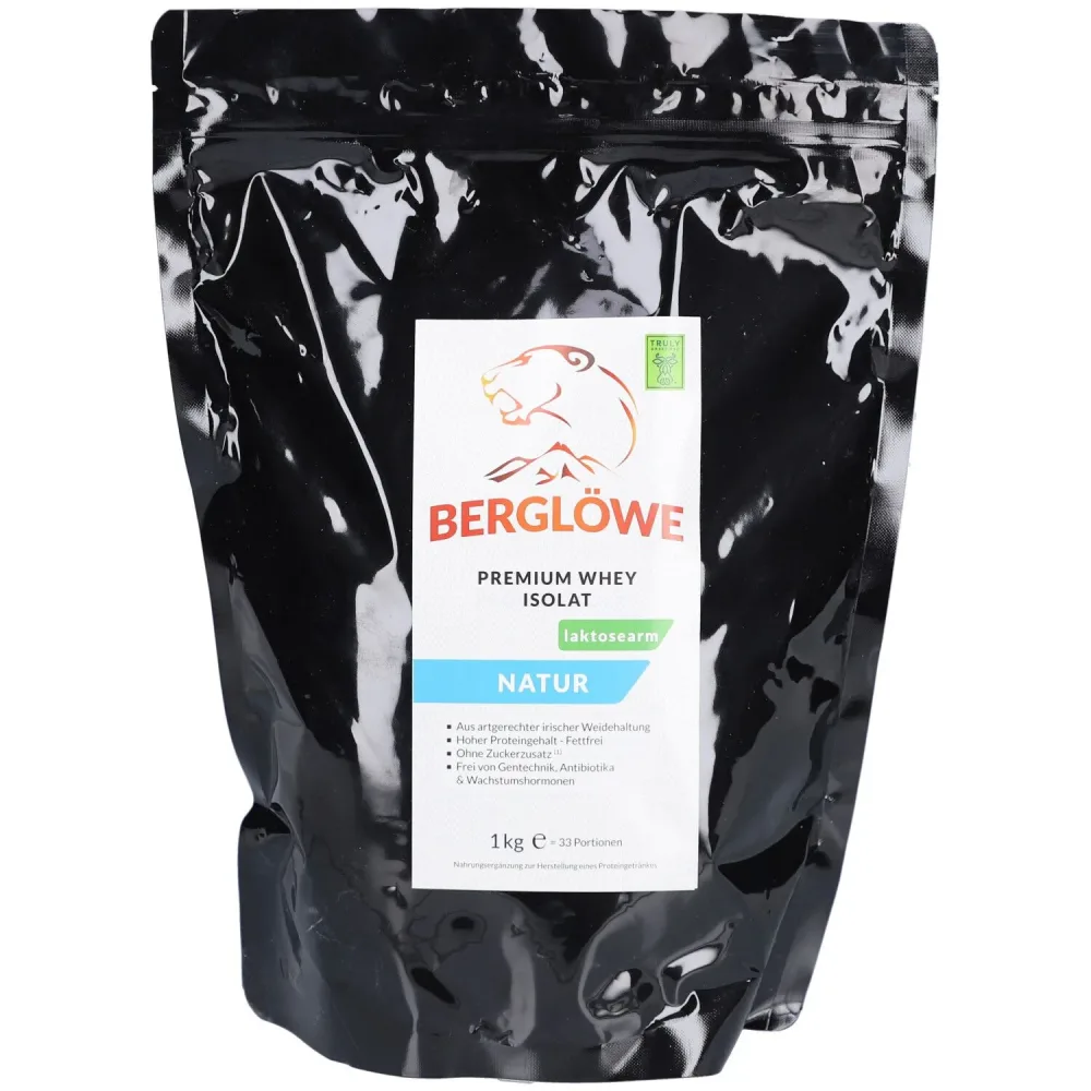 Berglöwe Premium Wheyprotein Isolat Natur laktosearm