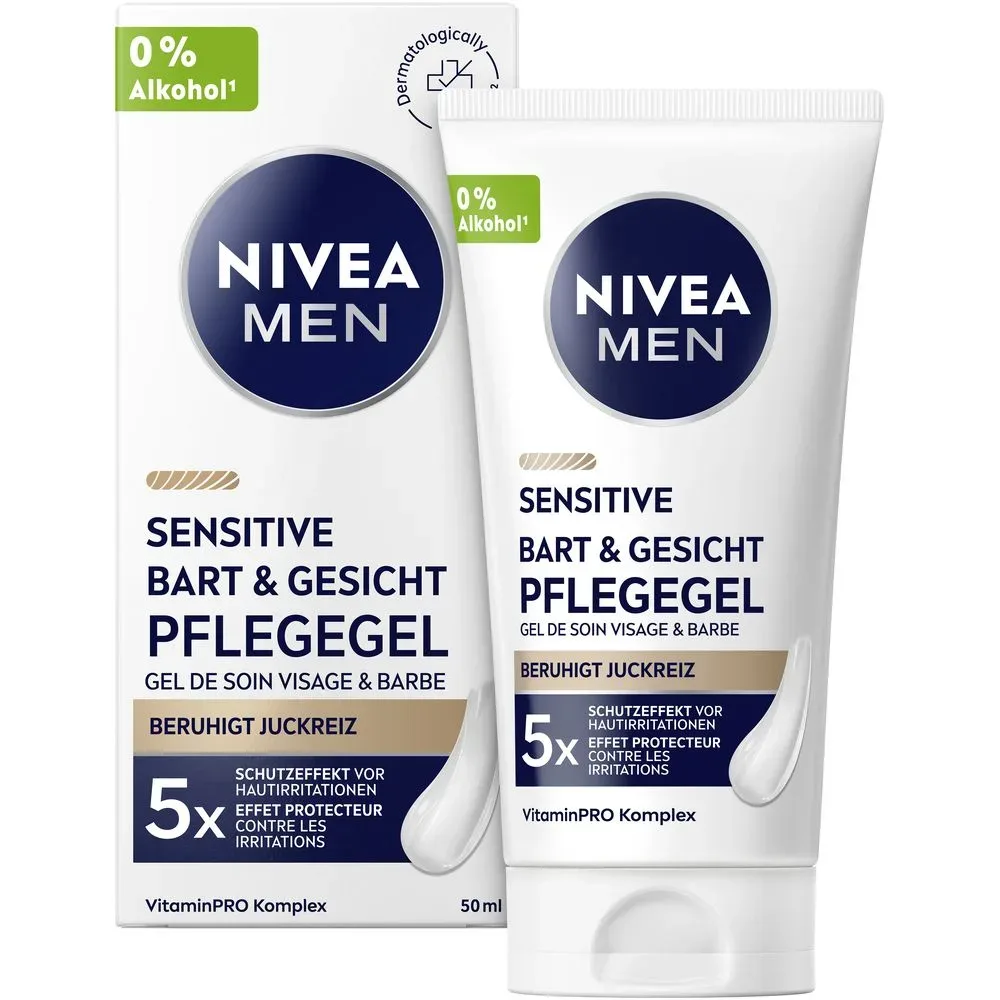 Nivea - MEN Sensitive Bart & Gesicht Pflege-Gel, 50 ml