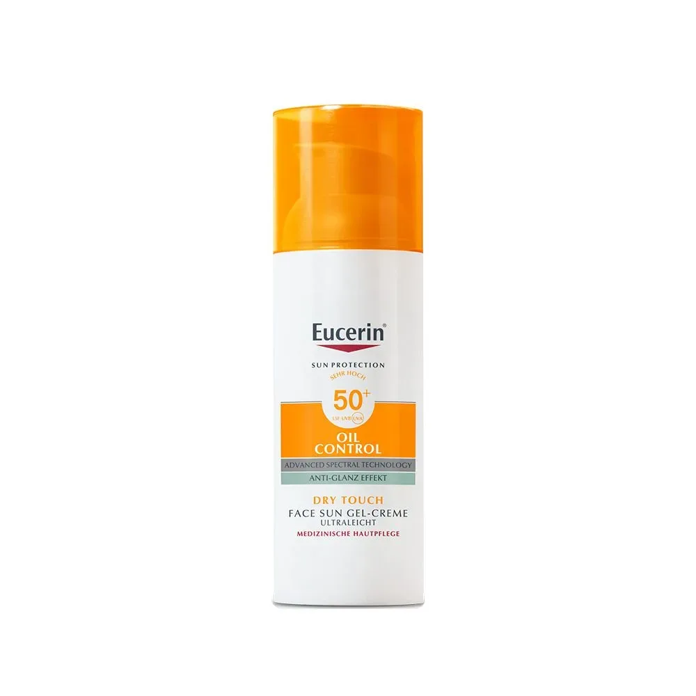 Eucerin® Oil Control Face Sun Gel-Creme LSF 50+ ? sehr hoher Sonnenschutz mit 14 Stunden Anti-Glanz Effekt, auch für zu Akne neigende Haut