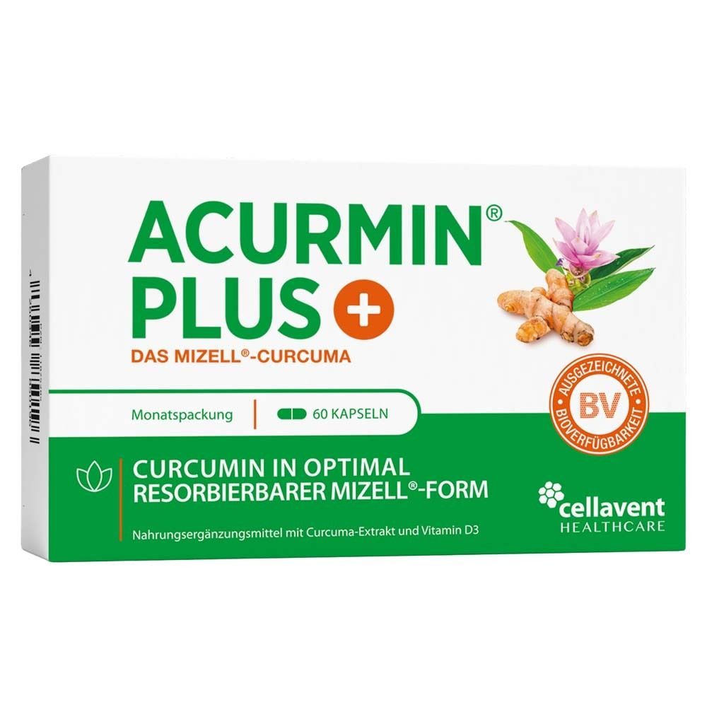 Acurmin Plus® Kurkuma Kapseln, 10.000mg Kurkuma Pulver/Tag
